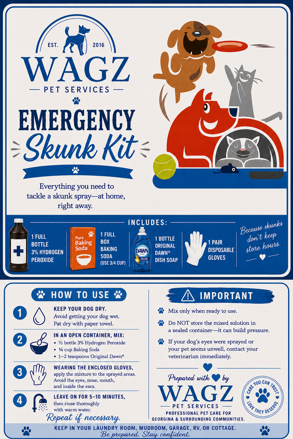 Emergency Skunk Kit product flyer